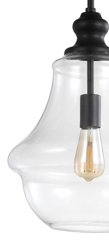 Adam Adjustable Metal/Glass LED Pendant - JONATHAN Y